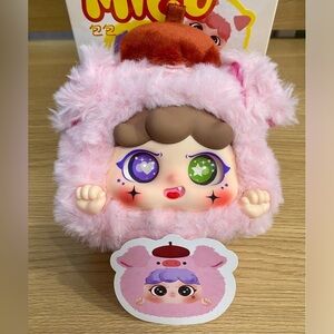 Artist Pig from Migo Animal Party Version 2 plush keychain with zipper Pink